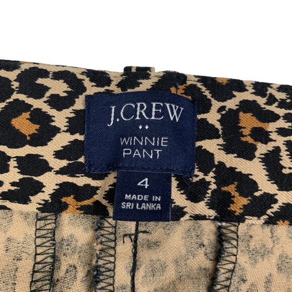 J. Crew Winnie Animal/Leopard/Cheetah Print Stretchy Pull On Pants Women's SZ 4 - Picture 4 of 5